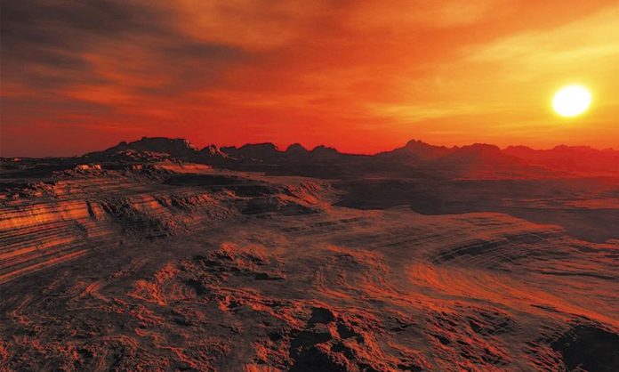 Summer dusk on Mars