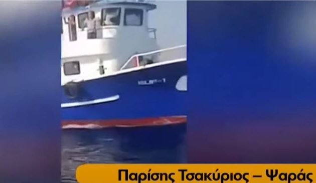 Turkish fisherman threatens Greek fisherman to cut his throat (video)