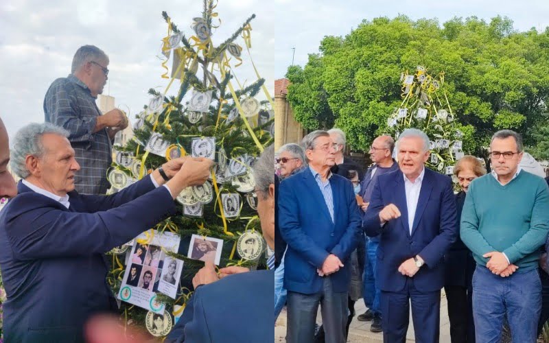 Στολισαν και φτ ος δeντρο με φωτογραφiες αγνοου μeνων στο παλαιo Δημαρχεο Λευκ&omega ;σiας